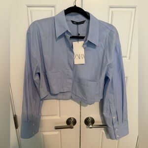 Zara Crop Top Button Down Size Medium